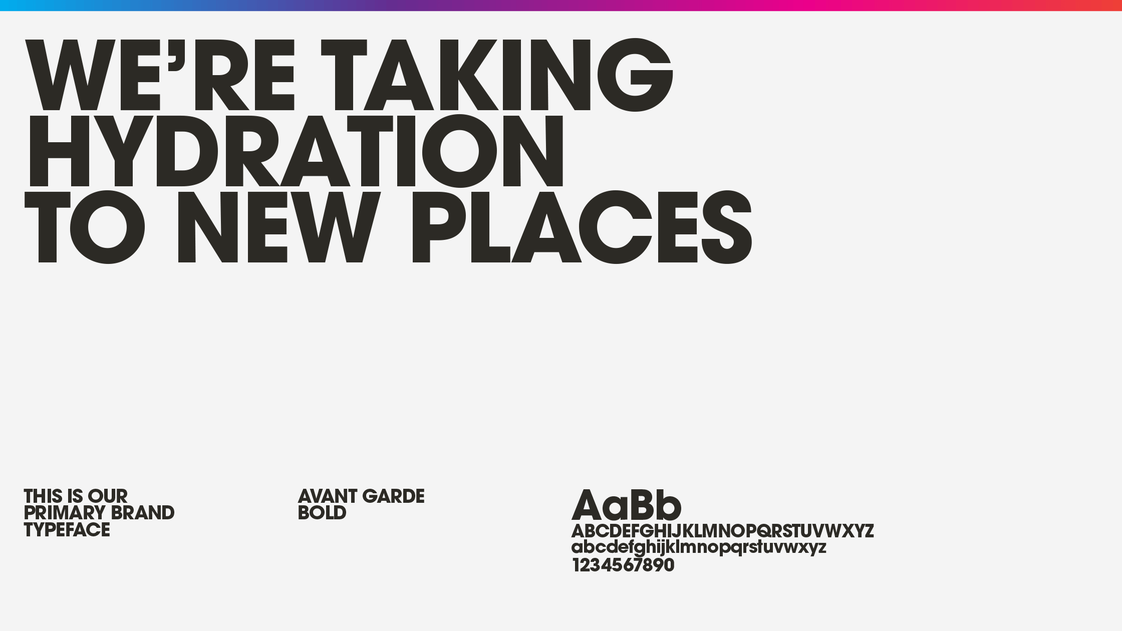 HydraPak brand typeface avant garde bold